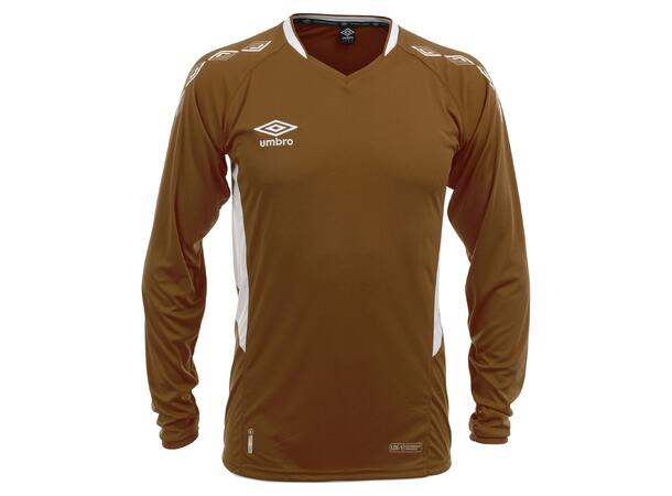 UMBRO UX-1 Jersey LS jr Brun/Hvit 116 Flott langermet spillertrøye 